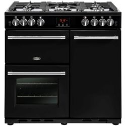 Belling Farmhouse 90GT 90cm Gas Range Cooker in Black 444444127